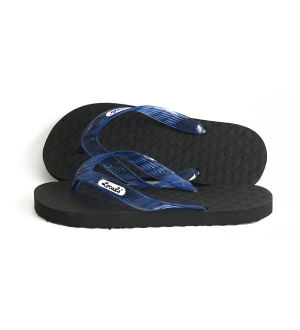 Locals Black Blue Strap Slipper