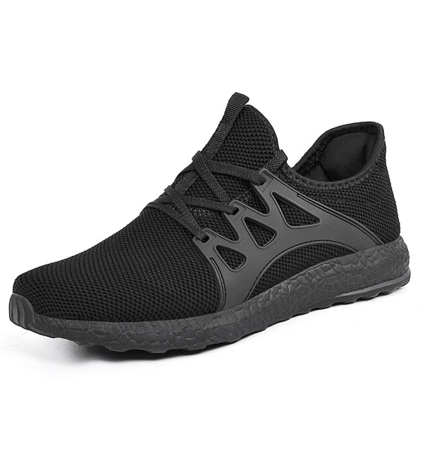 Men's Sneakers Lightweight Breathable Mesh Gym Casual Shoes - Black ...
