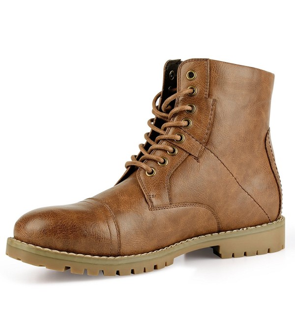 cap toe combat boots