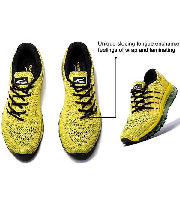 Men's Air Running Shoes- Light Gym Outdoor Walking Sneakers - Yellow ...