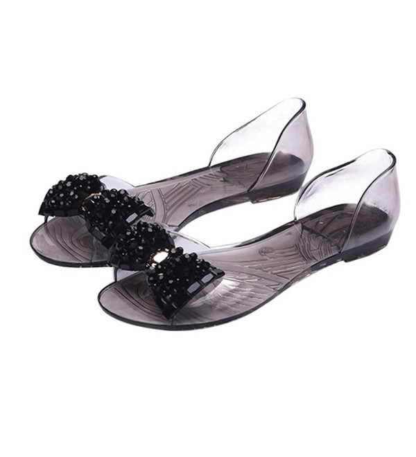 black ribbon sandals