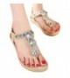 Wedding Sandals T Strap Elastic Rhinestones