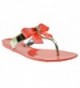 Jelly Rhinestone Comfort Sandals Coral