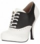 Pleaser Pinup07 Platform Blk Wht Leather