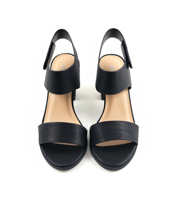 black thick heels with ankle strap