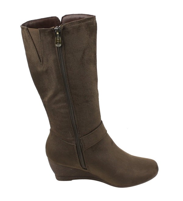 womens mid calf wedge boots